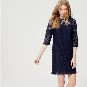 Loft- blue lace dress
